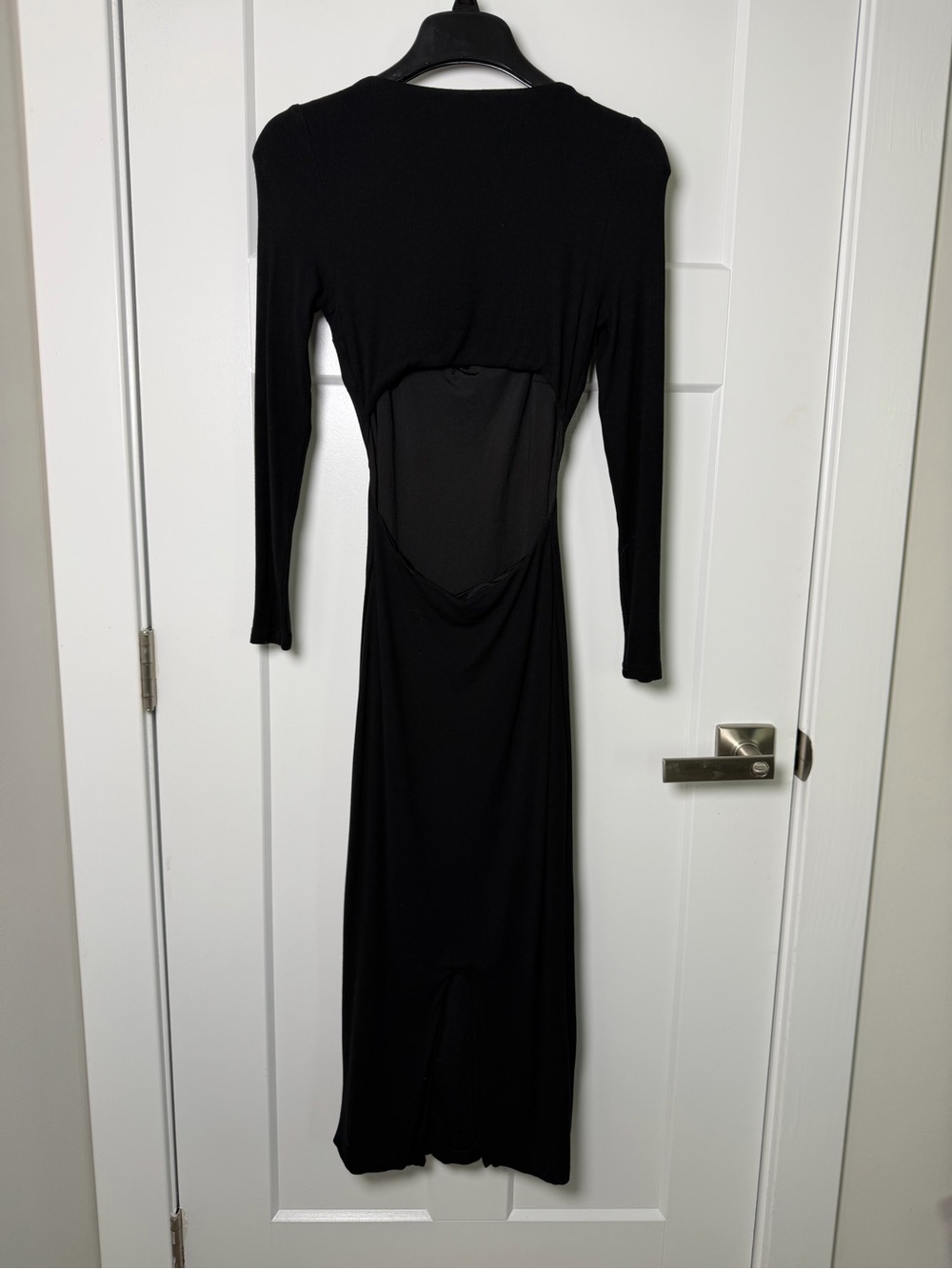 Princess Polly Black Long Sleeve Open Back Maxi Dress US 2 homecoming formal - Picture 5 of 12